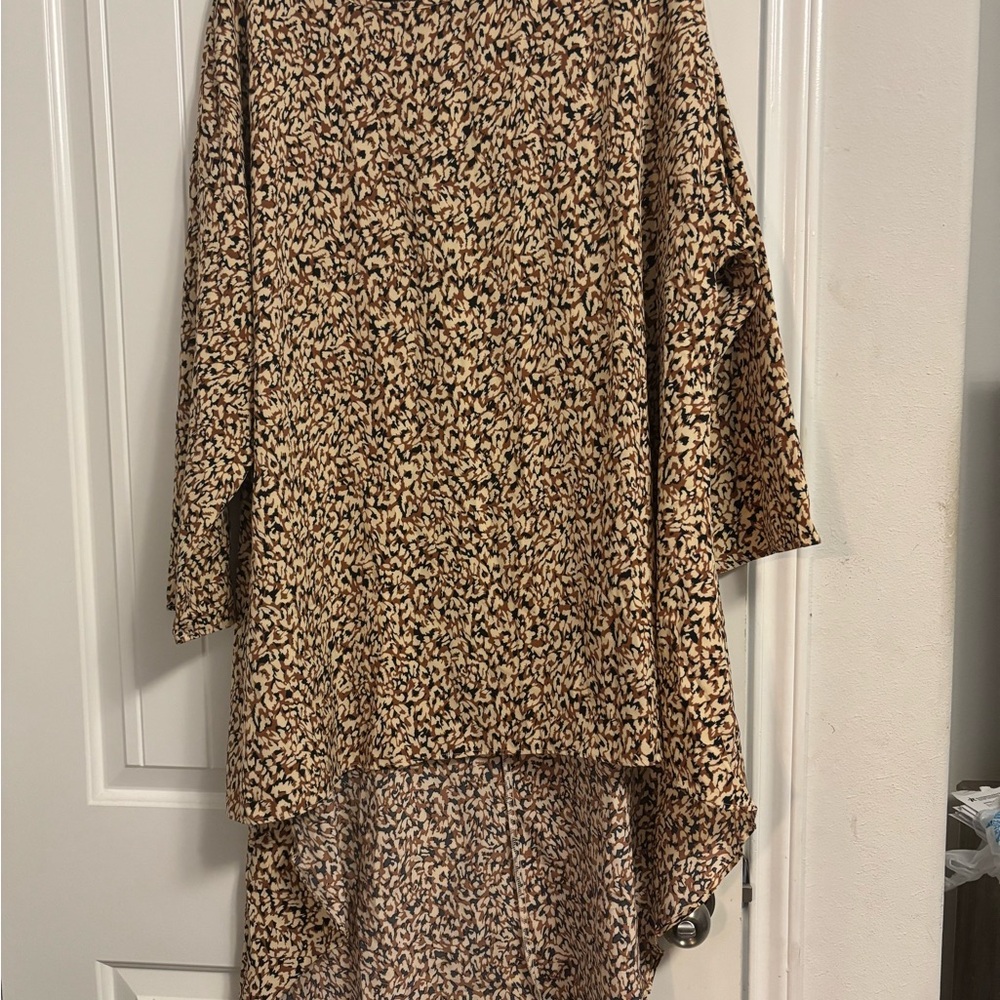 Leopard Print High-Low Tunic